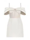 Tia Dorraine Women's Belle Of The Ball Satin Mini Dress - Pearl White In White