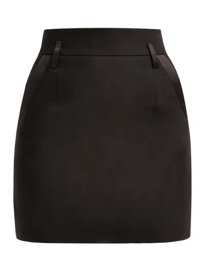 Tia Dorraine Women's Black Chic Impressions A-line Mini Skirt