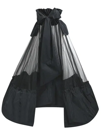 Tia Dorraine Women's Black Fairytale Floor-length Self-tie Overskirt