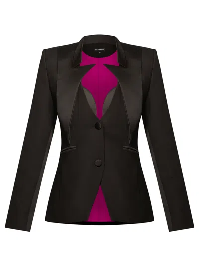 Tia Dorraine Women's Black Femme Fatale Tailored Blazer