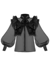 Tia Dorraine Women's Black Hypnotic Glow Sheer Organza Shirt In Black