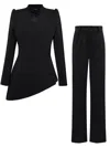 Tia Dorraine Women's Black Magnetic Power Asymmetric Power Suit In Black