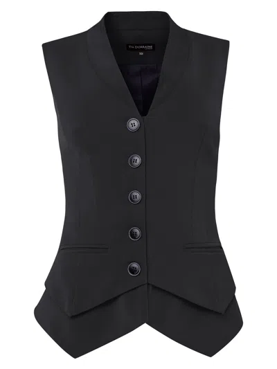Tia Dorraine Women's Black Magnetic Power Fitted Single - Breasted Waistcoat