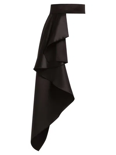 Tia Dorraine Women's Black Midnight Sky Asymmetric Satin Belt