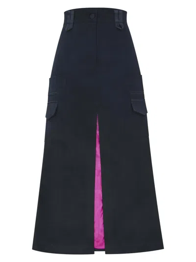 Tia Dorraine Women's Black Of The Net High-waist Maxi Skirt - Black