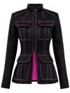 Tia Dorraine Women's Black / Pink Details Matter Tailored Jacket - Black & Pink In Multi