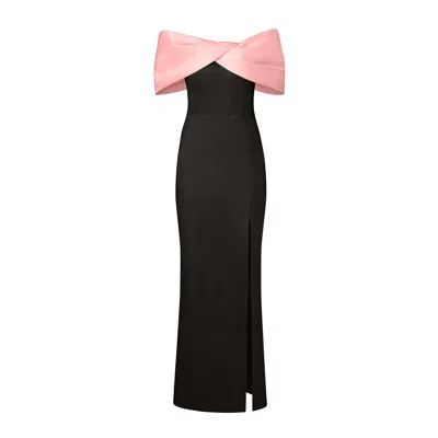 Tia Dorraine Women's Black / Pink / Purple Love In Bloom Maxi Dress – Black & Coral In Multi