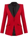 Tia Dorraine Women's Black / Red Illusion Classic Tailored Blazer - Red & Black In Black/red