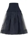 Tia Dorraine Women's Black Swan Organza A-line Midi Skirt In Black