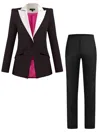 Tia Dorraine Black / White Illusion Classic Tailored Suit, Black & White In Black/white