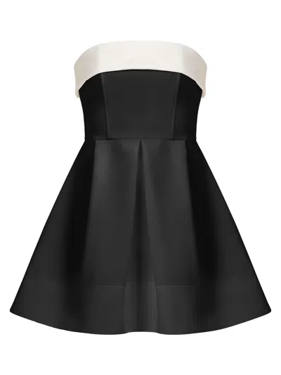 Tia Dorraine Women's Black / White Wild Flower Flared Mini Dress, Black & White In Black/white