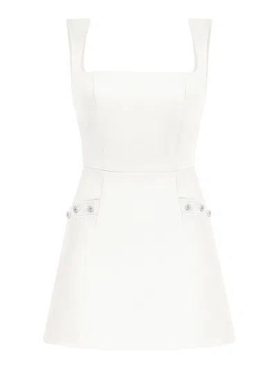 Tia Dorraine Women's Blame Gravity Satin Mini Dress Pearl White