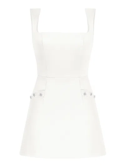 Tia Dorraine Women's Blame Gravity Satin Mini Dress – Pearl White