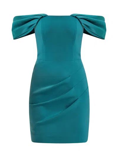 Tia Dorraine Women's Green / Blue Evoking Glamour Mini Dress, Turquoise In Blue/green