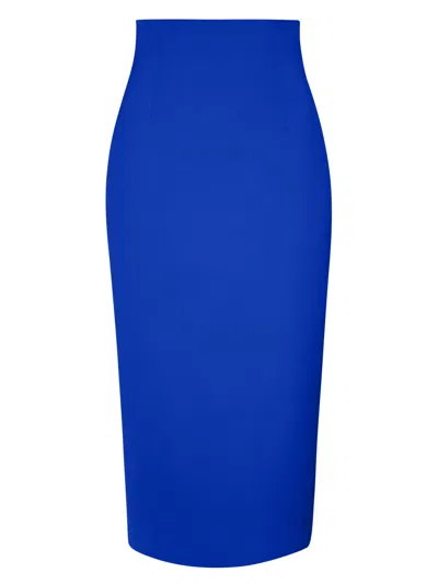 Tia Dorraine Women's Blue Royal Azure High-waist Pencil Midi Skirt