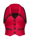 Tia Dorraine Women's Born To Run Cropped Tailored Waistcoat, Fierce Red In Red