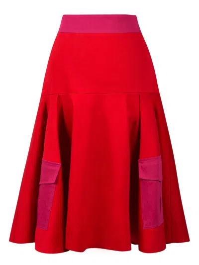 Tia Dorraine Women's Business Meets Pleasure Red Midi Skirt