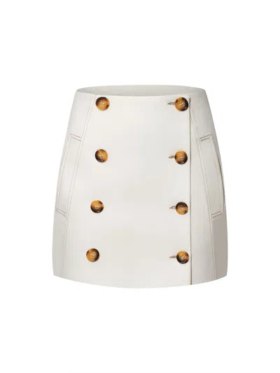 Tia Dorraine Women's Button Front Mini Skirt - White