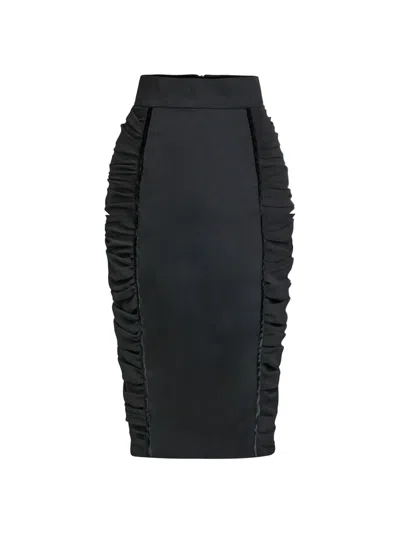 Tia Dorraine Women's Centre Stage Black Bodycon Midi Skirt