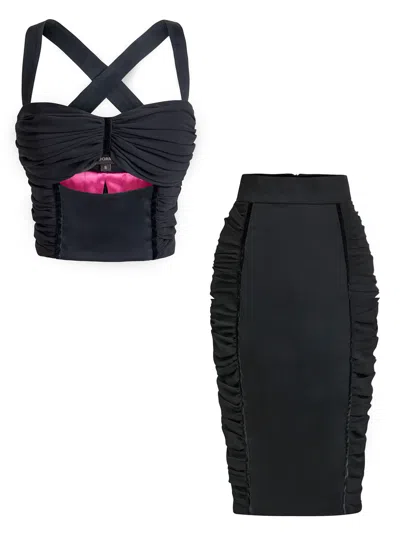 Tia Dorraine Women's Centre Stage Black Two-piece Set
