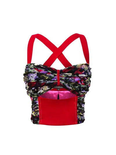 Tia Dorraine Women's Centre Stage Red Bustier Top