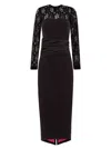 Tia Dorraine Women's Closer To Love Midi Dress With Lace Top Black In Black