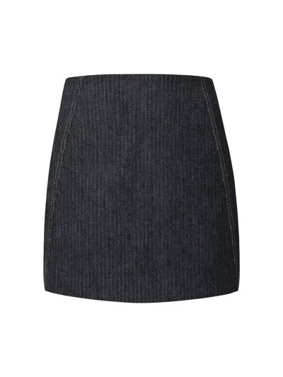 Tia Dorraine Women's Denim Mini Skirt - Pinstripe Blue