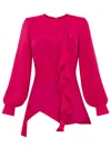 Tia Dorraine Women's Dress To Impress Asymmetric Drape Blouse Pink In Pink