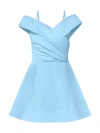 Tia Dorraine Women's Easy To Love Flared Satin Mini Dress - Light Blue In Blue