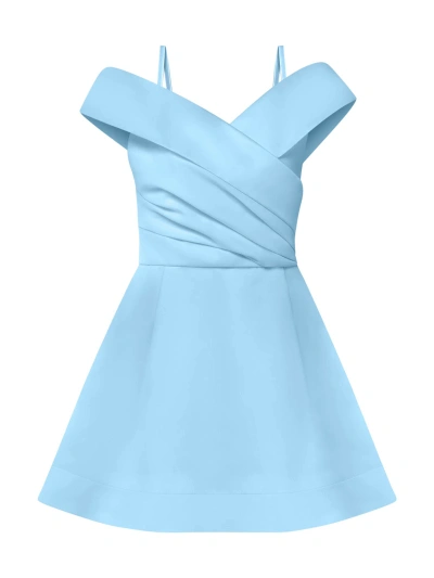 Tia Dorraine Women's Easy To Love Flared Satin Mini Dress - Light Blue