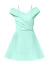 Tia Dorraine Women's Easy To Love Flared Satin Mini Dress - Mint Green In Green