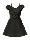Tia Dorraine Women's Easy To Love Flared Satin Mini Dress Black