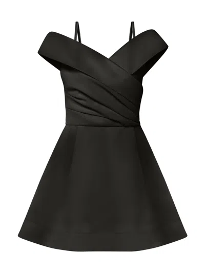 Tia Dorraine Women's Easy To Love Flared Satin Mini Dress Black