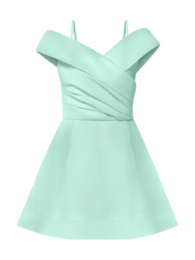 Tia Dorraine Women's Easy To Love Flared Satin Mini Dress, Mint Green