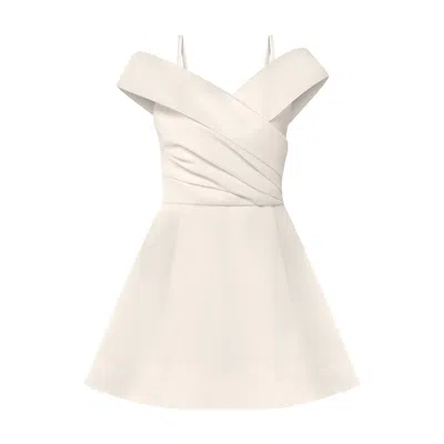 Tia Dorraine Women's Easy To Love Flared Satin Mini Dress, Pearl White