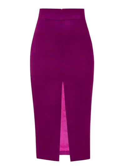 Tia Dorraine Women's Edge Of Desire High-waist Pencil Midi Skirt, Purple