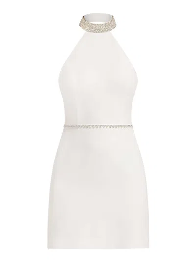 Tia Dorraine Women's Fall In Love Crystal-embellished Mini Dress - Pearl White