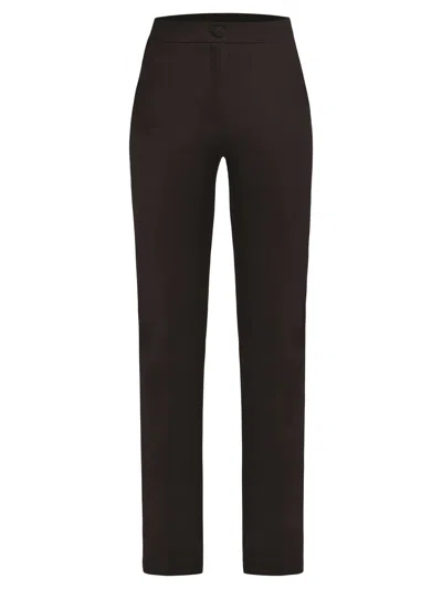 Tia Dorraine Women's Fantasy Straight-leg Slim Trousers Black