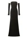 Tia Dorraine Women's Femme Fatale Evening Gown With Detachable Sleeves - Black In Black