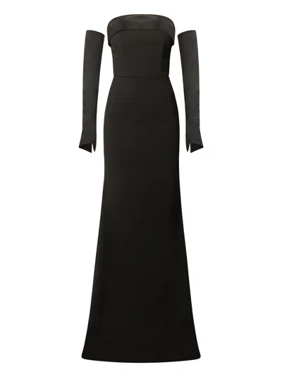 Tia Dorraine Women's Femme Fatale Evening Gown With Detachable Sleeves - Black