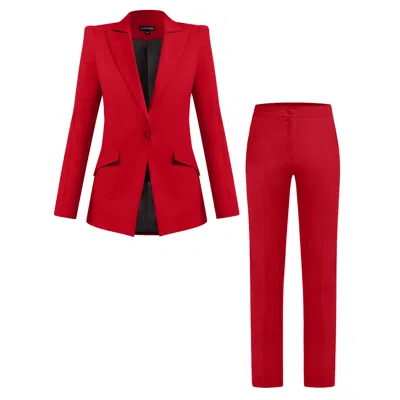 Tia Dorraine Women's Fierce Red Tailored Suit