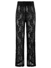 Tia Dorraine Women's Glowing In The Dark Flared Sheer Lace Trousers Black In Black