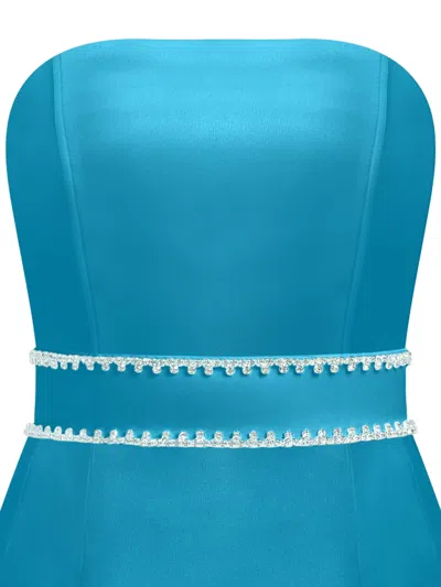 Tia Dorraine Women's Green / Blue Crystal-embellished Double Belt - Turquoise In Green/blue