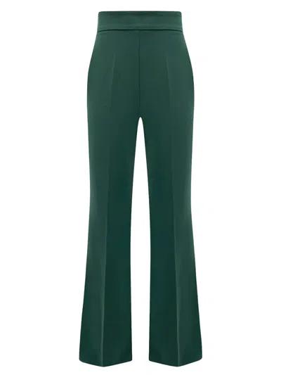 Tia Dorraine Women's Green Emerald Dream Flared High-waist Trousers
