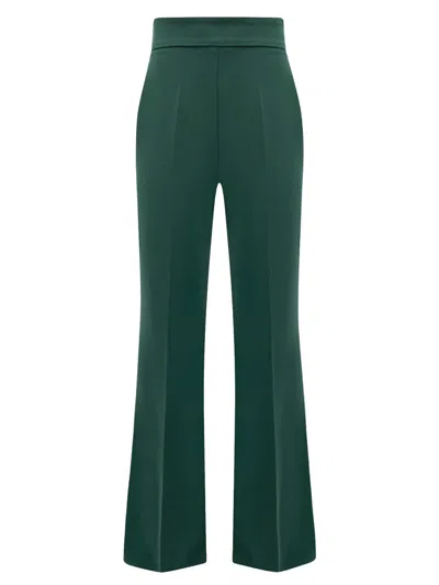 Tia Dorraine Women's High-waist Flared Trousers - Dark Green
