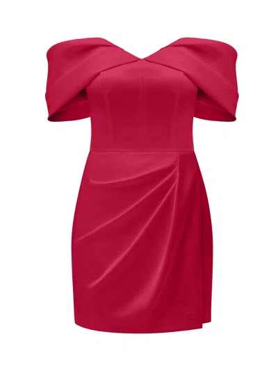 Tia Dorraine Women's Heavenly Kissed Draped Satin Mini Dress Red