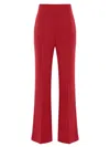 Tia Dorraine Women's High-waist Flared Trousers, Fierce Red In Red
