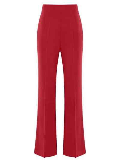 Tia Dorraine Women's High-waist Flared Trousers, Fierce Red