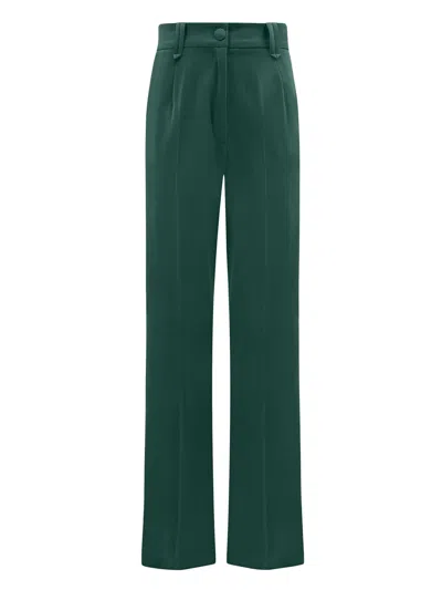 Tia Dorraine Women's High-waist Straight-leg Trousers, Dark Green