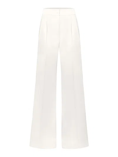 Tia Dorraine Women's High-waist Wide-leg Satin Trousers - Pearl White